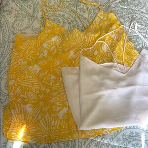 H&M Elegant White and yellow tops